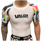 Kids No Gi BJJ/MMA Rash Guard - Geometric Fusion Flow White- Valor Fightwear Kids Rashguard Valor Fightwear