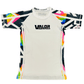 Kids No Gi BJJ/MMA Rash Guard - Geometric Fusion Flow White- Valor Fightwear Kids Rashguard Valor Fightwear