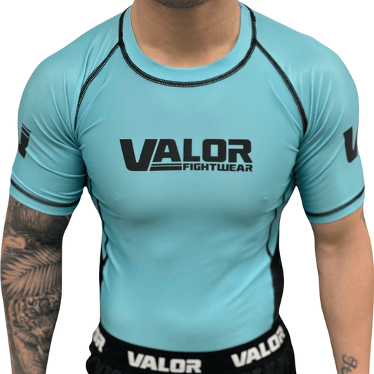 Kids Pastel No Gi BJJ/MMA Rash Guard - Aqua - Valor Fightwear Kids Rashguard Valor Fightwear