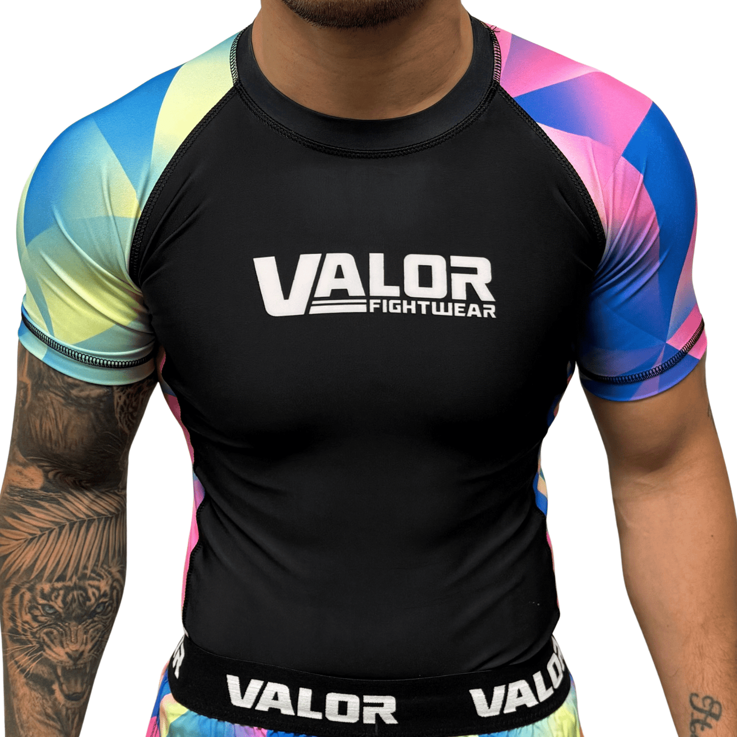 Kids No Gi BJJ/MMA Rash Guard - Geometric Fusion - Valor Fightwear Kids Rashguard Valor Fightwear